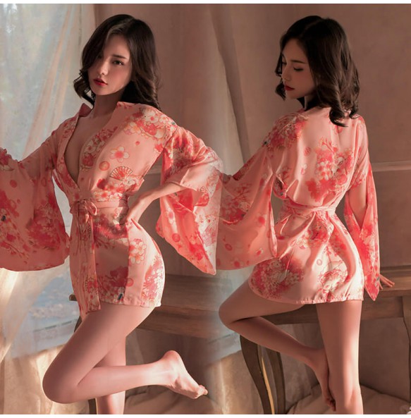 FEE ET MOI - Japanese Sakura Print Kimono (Pink)